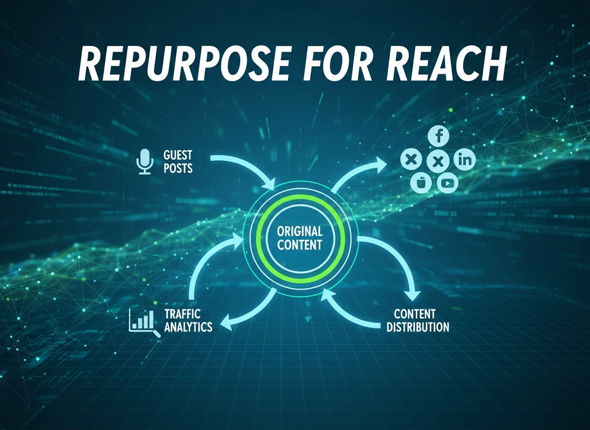 Meta title: Maximize Reach: Repurpose Your Guest Posts Meta description: Learn actionable strategies to repurpose guest posts across multiple platforms. Turn a single article into videos, podcasts, and social media campaigns. How to Repurpose Traffic Guest Posts for Maximum Reach Creating high-quality content requires significant time and effort. When you secure a guest posting opportunity, you spend hours researching, writing, and editing to ensure your piece provides exceptional value to a new audience. However, the lifespan of a single article is often short. Once it falls off the front page of a blog, the traffic and engagement can drop drastically. You do not need to let your hard work fade into obscurity. By repurposing your content, you can breathe new life into your articles and expand your brand footprint across multiple channels. Strategic repurposing allows you to reach different segments of your audience who prefer digesting information in varied formats. This guide outlines actionable strategies to maximize the value of your published content. You will learn how to adapt your written pieces into visual assets, audio formats, and social media campaigns to multiply your return on investment. Why Content Repurposing Drives Results Most content marketers focus heavily on creating new material, leaving existing assets underutilized. Repurposing is not about simply copying and pasting text onto a different platform. It involves adapting the core message to fit the native environment and user expectations of a specific channel. When you publish traffic guest posts, you gain access to an established audience. Repurposing that same high-performing content allows you to capture additional audiences on YouTube, LinkedIn, Spotify, and beyond. This approach improves your brand visibility while saving you the mental energy required to generate entirely new ideas from scratch. Furthermore, repetition helps reinforce your expertise. When potential clients see your core messages adapted seamlessly across their favorite platforms, they begin to view you as an omnipresent authority in your field. Transform Written Content into Visual Assets Many people prefer visual learning over reading long blocks of text. Transforming your written articles into visual formats helps you capture this demographic and makes your data highly shareable. Create Engaging Infographics Guest posts often contain statistics, step-by-step processes, or key data points. These elements translate perfectly into infographics. You can use tools like Canva or Venngage to design clean, visually appealing graphics that highlight the main takeaways from your article. Once your infographic is complete, share it on visual-first platforms like Pinterest. You can also send the graphic to the blog owner who originally published your guest post. They might add it to the existing article, giving the post an SEO boost and driving more organic traffic to your author bio. Design Slide Deck Presentations Another powerful way to repurpose your content is by converting the main headings and bullet points into a slide deck. Platforms like SlideShare have massive built-in audiences looking for educational content. Create a presentation where each slide represents a single concept or heading from your original post. Keep the text minimal and use high-quality images to maintain viewer interest. Include a strong call-to-action on the final slide, directing viewers to your website or a relevant landing page. Leverage Audio and Video Platforms Audio and video content consumption continues to grow rapidly. If you only publish written text, you miss out on a massive segment of your potential audience. Record a Podcast Episode If you host a podcast, your guest posts provide an excellent script outline. You can record a solo episode where you discuss the topic in depth, adding new anecdotes or expanding on points you could not fit into the original word count. If you do not have your own podcast, use your guest post as a pitching tool. Reach out to podcast hosts in your industry and suggest the article's topic as a subject for their next interview. The published post serves as proof that you know the subject matter and can articulate it well. Shoot Short-Form Video Content Short-form video dominates platforms like TikTok, Instagram Reels, and YouTube Shorts. You can break your comprehensive guest post down into bite-sized, one-minute videos. Review your article and extract three to five key tips. Record a short video for each tip, speaking directly to the camera with high energy. Add captions to your videos, as many users watch content with the sound off. This strategy provides you with a week's worth of video content from just one written piece. Break Down Posts for Social Media Social media thrives on micro-content. Instead of simply dropping a link to your guest post on your social feeds, extract the most valuable nuggets of information to create native content. Craft Compelling Twitter Threads Twitter (now X) users love detailed threads that provide immediate value. Take the subheadings of your guest post and turn them into a series of connected posts. Start the thread with a strong hook that promises to solve a specific problem. Use each subsequent post to explain one aspect of your strategy. In the final post of the thread, you can link back to the original guest post for readers who want the full, comprehensive guide. Develop LinkedIn Carousel Posts LinkedIn is a premier platform for B2B professionals, and carousel posts consistently generate high engagement rates. You can turn the actionable steps from your article into a PDF document, which LinkedIn will natively display as a swipeable carousel. Design square graphics where each slide presents one core idea or statistic. Keep the design clean and use your brand colors. Add a descriptive caption summarizing the post and ask a relevant question to encourage comments and discussion. Expand into Deeper Content Formats Sometimes, a guest post performs exceptionally well, indicating high audience interest in that specific topic. When this happens, you should consider expanding the content into even larger, more comprehensive formats. Build an Email Newsletter Series If you have an email list, you can serialize your guest post into an educational course. Break the article into three or four separate emails, sending them out over a few days or weeks. This approach provides consistent value to your subscribers without requiring you to draft new newsletters from scratch. You can use this series as a welcome sequence for new subscribers or as a lead-nurturing tool to build trust before pitching a product or service. Update and Expand into E-books A successful guest post can serve as the foundational chapter for a comprehensive e-book or whitepaper. Take the core concepts from your article and expand on them with case studies, interviews, and deeper research. You can then use this e-book as a lead magnet on your website. Offer it as a free download in exchange for a visitor's email address. This strategy directly converts the authority you built through your initial guest post into tangible leads for your business. Next Steps for Content Maximization Maximizing your content reach requires a proactive approach. Do not wait for your next publication to start planning your repurposing strategy. Maximize Reach: Repurpose Your Guest Posts