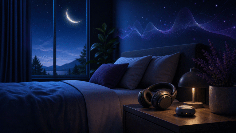 HypnoTube for sleep responsible listening setup in a calm bedroom